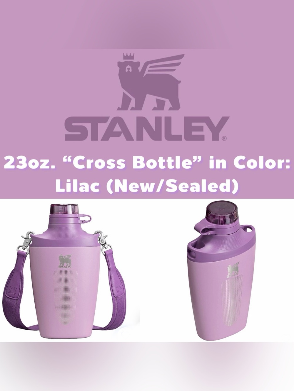 Stanley - 23oz. “Cross Bottle” in Color: Lilac (New/Sealed)